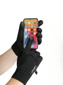 男女冬季保暖骑行手套，可触屏，适合户外运动、钓鱼、滑雪、驾驶、跑步、摩托车防滑手套 - 分指手套 - 查看 8