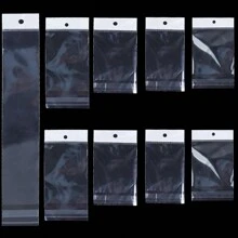 50pcs White Plastic Hanging Card Thick OPP Jewelry Packaging Bags, Christmas Holiday Gift Storage Pouches For Necklaces, Bracelets, Earrings, Jewelry