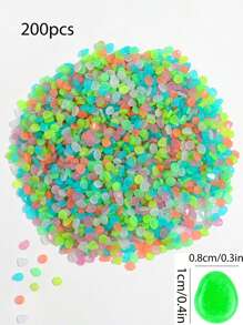 10pcs/50pcs/200pcs/500pcs/1000pcs Colorful Luminous Pebble Stones, Aquarium Decor, Glow-In-The-Dark Artificial Glowstone, Landscape Decoration, Garden Path, Aquarium Gravel (Random Color Shipped)