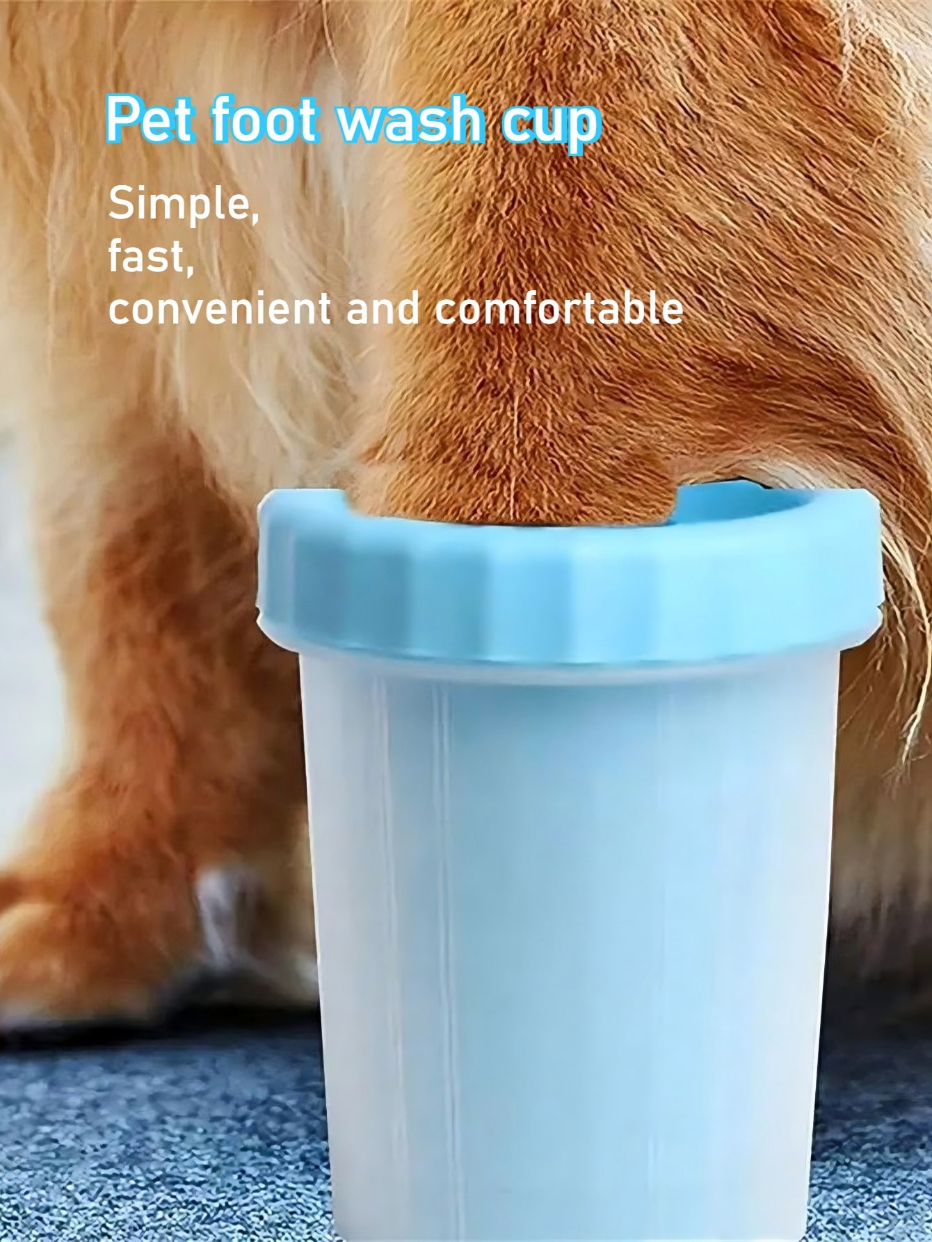 1pc Pet Foot Cleaning Device, Cat & Dog Foot Cleaning Cup, Automatic Foot Washer For Deep Cleaning, Soft & Comfortable, Easy To Disassemble & Clean, Healthy Material, Durable, Anti-Drop & Impact, 360° Rotation For Thorough Cleaning, Providing Better Foot Care Experience For Pets