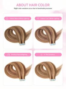 Extensiones de cabello natural Remy de calidad premium con cinta adhesiva, color natural, tejido liso, extensiones con cinta adhesiva doble cara, extensiones de cabello invisible con cinta adhesiva, 20 piezas