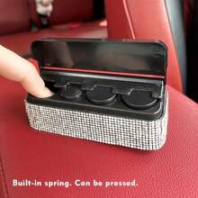 1pc Sparkling Crystal Coin Storage Box, Car Decor Coin Container, Decorative Storage Box, Gift