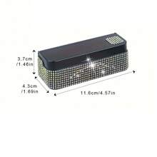 1pc Sparkling Crystal Coin Storage Box, Car Decor Coin Container, Decorative Storage Box, Gift