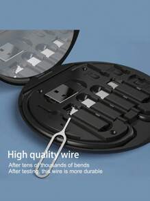 OIITH Caja de almacenamiento de cable de datos multifuncional de 60 W PD con carga rápida, soporte para teléfono móvil, cable de carga, de tamaño portátil para viajes, apto para iPhone, iPad, iPod, AirPods, Redmi, OPPO, Vivo, Realme, Honor, Moto, Galaxy, Pixel, Android - Multicolor - Ver 5