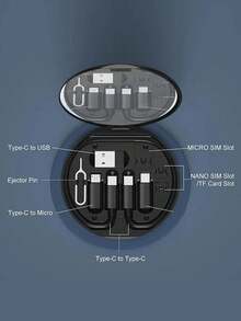 OIITH Caja de almacenamiento de cable de datos multifuncional de 60 W PD con carga rápida, soporte para teléfono móvil, cable de carga, de tamaño portátil para viajes, apto para iPhone, iPad, iPod, AirPods, Redmi, OPPO, Vivo, Realme, Honor, Moto, Galaxy, Pixel, Android - Multicolor - Ver 4