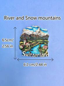 Single Resin Travel Souvenir Artwork Box Sticker Fridge Magnet, Depicting Landmarks & Natural Scenery Of Switzerland (Zurich, Geneva, Lucerne, Interlaken, Jungfrau, Titlis, Matterhorn, Bern, Chillon Castle, Pilatus, Lake Lucerne) As Unique Cultural Decoration, Craft Gift For Friends, Office, Kitchen, Home - Multicolor - View 13