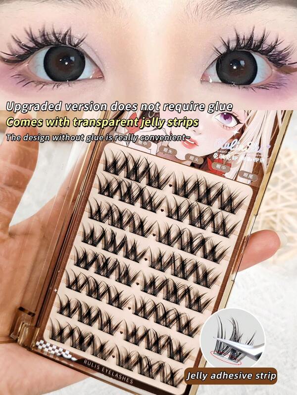 48 قطعة، الطول 12-14 مم، السمك 0.07 مم، لف D، أهداب صناعية بأسلوب الفتاة الآسيوية الجميلة! أهداب لف D شكل W كثيفة، أهداب صناعية بشكل زهرة كبيرة طبيعية سميكة مجعدة للاستخدام اليومي للمبتدئين! عناقيد الأهداب، عناقيد الأهداب الصناعية، أهداب فردية، أهداب، أهداب صناعية