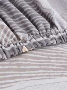 1pc Ginkgo Leaf Printed Polyester Spandex Stretchable Chair Cover, For Home And Hotel Use