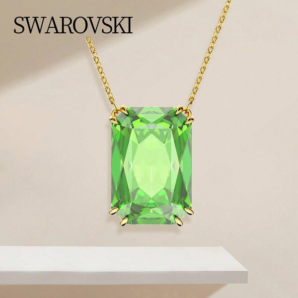 Swarovski UNA Necklace Women's Sugar Cube Shape Birthday Gift Female Green 5619491