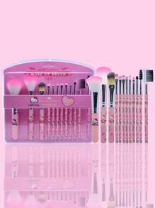 Sanrio Set di 7 pennelli trucco Hello Kitty di Sanrio, pennelli morbidi e portatili per il trucco