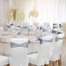 4 Stück Spandex Schleife Stuhl Schärpe, elastische Stuhlbänder mit Schnallenschieber, geeignet für Hochzeiten, Partys, Zeremonien, Empfänge, Bankette (Gold, Silber, Rosa, Weinrot)