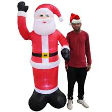 Electric Inflatable Santa Claus Christmas With Mechanical Arm Light Christmas Decoration Parties Giant Led End Of Year - Đỏ - Xem 7