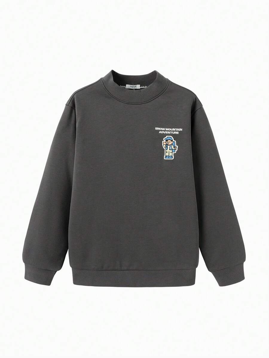 Balabala Tween-Jungen Sweatshirt mit Thermofutter, neue Herbst/Winter-Kollektion 2024