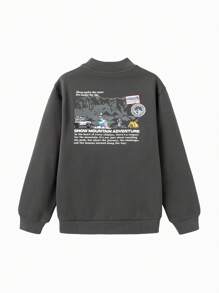 Balabala Tween-Jungen Sweatshirt mit Thermofutter, neue Herbst/Winter-Kollektion 2024