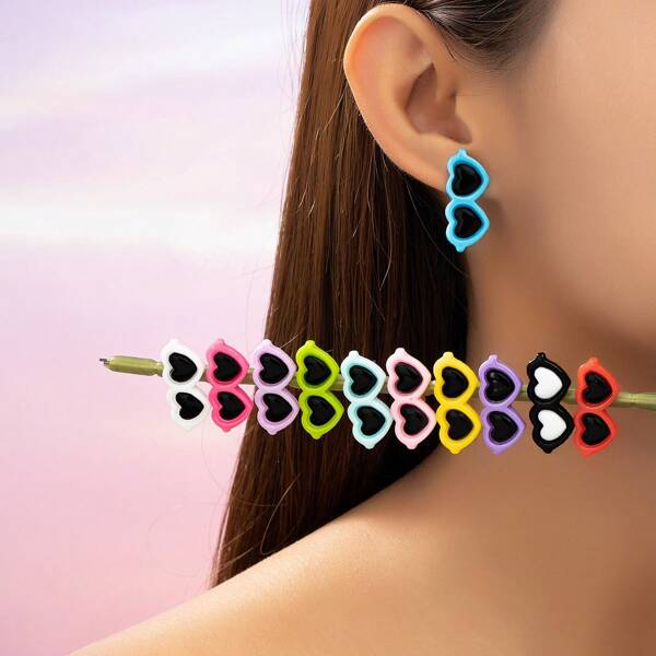 2pcs Creative Eye-Shaped Earrings, Fashionable Personalized Accessory Suitable For Outdoor, Party, Vacation, Best Gift For Sister Or Daily Wear For Women