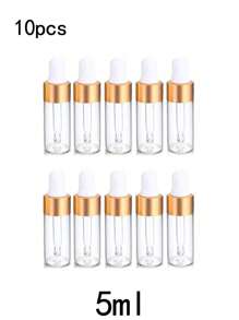 5/10 件 1/2/3/5ml 精油玻璃滴管空瓶磨砂样品瓶带玻璃吸管滴管用于滴管精油瓶，香水香薰化妆品容器，玻璃精油滴管瓶 - 金色 - 查看 12