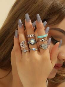 Bohemian Style - Fashionable - Elegant - Luxurious Ring Set, Personal Jewelry For Women, Perfect Gift For Her, Wedding Jewelry Gift