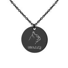 1pc Personalized Pet Jewelry Gift For Pet Mom - Pet Portrait Custom - Dog Stick Figure Portrait Necklace - Engraved Portrait From Photo -Pet Memorial Jewelry