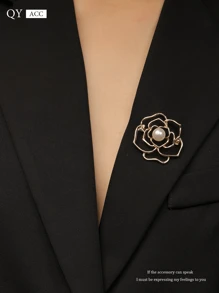 1pc Goddess Brooch Elegant Brooch Natural Faux Pearl Chic Accessory Coat Collar Decoration Valentines Dress Accessories Pin For Clothes Bag Charm School