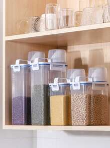 1 pieza Recipiente de almacenamiento de arroz para el hogar, a prueba de insectos y de humedad, frasco sellado para harina, comida para gatos, granos, cubo de almacenamiento, frasco sellado