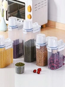 1 pieza Recipiente de almacenamiento de arroz para el hogar, a prueba de insectos y de humedad, frasco sellado para harina, comida para gatos, granos, cubo de almacenamiento, frasco sellado