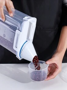 1 pieza Recipiente de almacenamiento de arroz para el hogar, a prueba de insectos y de humedad, frasco sellado para harina, comida para gatos, granos, cubo de almacenamiento, frasco sellado