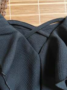 Women's Crepe Blouse - 黑色 - 查看 2