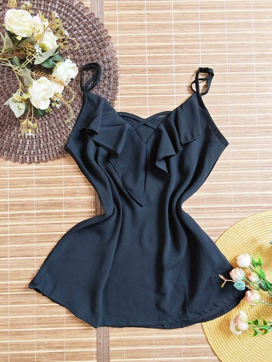 Women's Crepe Blouse - 黑色 - 查看 1