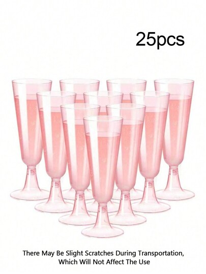 25/50 pièces Coupes à champagne en plastique réutilisables, verres à boissons gazeuses à paillettes, coupes à champagne réutilisables à tige pour cocktails, pour le jardin, le mariage, l'anniversaire (il peut y avoir de légères rayures pendant le transport, ce qui n'affectera pas l'utilisation)