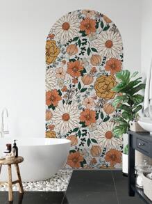 17,3" * 70,86" * 2 pezzi Grandi e splendidi adesivi murali ad arco floreali colorati, assortiti, stile bohémien, per decorazione murale, impermeabili, per rinnovare l'arredamento di casa, articoli decorativi primaverili