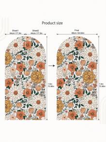 17,3" * 70,86" * 2 pezzi Grandi e splendidi adesivi murali ad arco floreali colorati, assortiti, stile bohémien, per decorazione murale, impermeabili, per rinnovare l'arredamento di casa, articoli decorativi primaverili
