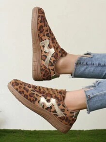 Fashionable Women's Flat Soft Casual Sneakers, Korean Style Ins Lightweight Versatile White Shoes, Suitable For Spring & Autumn - Brown - View 2