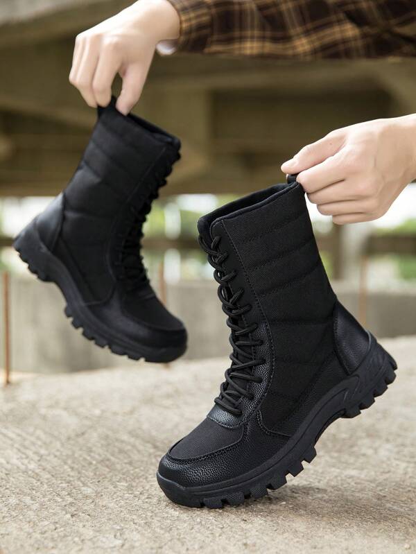 New Black Dirt-Resistant Hiking Boots, Outdoor Sports Shoes, Unisex High-Top Hiking Boots For Men