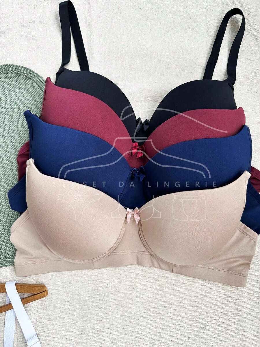 Kit 2 Reinforced Plus Size Bras With Wide Straps And Large Cup Basic Comfort Everyday Lingerie Intimate Fashion