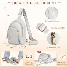 Women's Crossbody Bags, Women's Crossbody PU Waterproof, Women's Anti-Theft Waist Bag, Women's Shoulder Bag, Small, Casual, Waist Bag, Chest Bag - 米色 - 查看 2