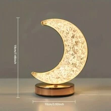 1PC Crystal Moon Table Lamp With Touch Control, Tri-Color Ambiance And USB Charging - Perfect For Bedroom Bedside Environment And Decorative Lighting.