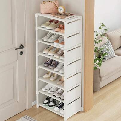 1pc Home Widened Shoe Rack 6-Layer / 8-Layer Shoe Storage Box Entry Shoe Cabinet Dormitory Shoe Storage Device Cloth Shoe Storage,Cozy Home Requirements