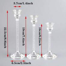 1pc/3pcs/12pcs European Style Acrylic Candle Holders, Dining Table Candle Cups, Wedding Decor, Candlelight Dinner, Fashionable Acrylic Candle Accessories