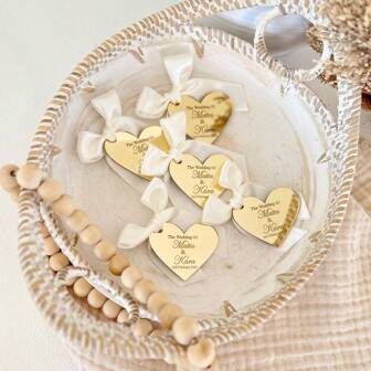 Etiqueta en forma de corazón de espejo acrílico dorado para boda, etiqueta personalizada en forma de corazón, etiqueta de agradecimiento, etiqueta con nombre para boda, etiqueta del Día de San Valentín, etiqueta de regalo personalizada, etiqueta de regalos del Día de San Valentín. Elegante, adorable, colorido, personalizado, único. Regalo ideal para ella, amigos, hijo, hija, estudiantes, trabajadores, niños para bodas, aniversarios, escuela, hogar, oficina, multifuncional.