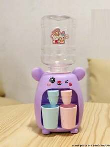 Distributeur d'eau miniature jouet pour enfants avec bec simple/double, peut contenir du jus et des boissons, appareil ménager de jeu de rôle réaliste de type dessin animé, machine à boisson avec simulation de pression de l'eau pour garçons et filles