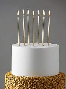 6件/12件 Happy Birthday 字母蠟燭、蛋糕蠟燭、生日蠟燭套組、派對用品、蛋糕裝飾、鍍金、生日蠟燭、Happy Birthday 蠟燭、蛋糕裝飾、蛋糕頂部裝飾、生日派對用品 - 金色 - 查看 3