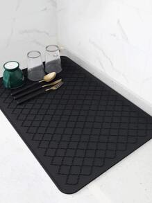 1pc Silicone Floral Patterned Kitchen Drain Mat,Fast Drying Trivet, Cup Pad, Heat Resistant Mat