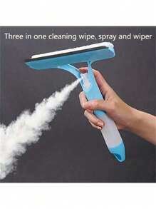 1pc 3-In-1 Glass Squeegee With Scraper, Spray Bottle, Window Cleaner, Multifunctional Handheld Shower Window Glass Scraper For Spraying, Washing And Scraping, For Windows, Tiles, Automotive Windshield, Mirrors, Bathrooms, Cleaning Supplies, Cleaning Tools
