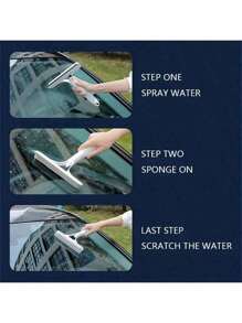 1pc 3-In-1 Glass Squeegee With Scraper, Spray Bottle, Window Cleaner, Multifunctional Handheld Shower Window Glass Scraper For Spraying, Washing And Scraping, For Windows, Tiles, Automotive Windshield, Mirrors, Bathrooms, Cleaning Supplies, Cleaning Tools