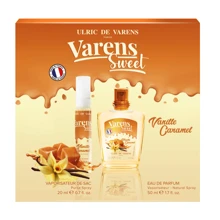 Ulric De Varens VANILLE CARAMEL GIFT SET 1.7 FL OZ + 0.7 FL OZ Purse Spray -  Luxurious, Delicious, Mouthwatering Scent - Notes Of Brown Sugar, Toffee, & Sugar Syrup- 1.7 Fl Oz | Eau De Parfum - Premium Quality, Affordable Designer Perfume For Women | Made In France | Long-Lasting & Original Scents | Best Budget Perfumes For Ladies | Best Perfume Set & Gift Set, Mini Purse Spray | Top Inexpensive Fragrance For Her | Ideal Holiday Gift For Every Occasion | Best Budget Women's Perfume 2025 | Fresh, Sweet, And Sexy Scents | Perfect For Mother's Day, Valentine's Day, Christmas, Birthdays & More | Best Budget-Friendly Women's Perfume | Elegant Yet Inexpensive | Affordable Luxury In Every Bottle | Buy Now For The Best Women's Perfume Finds | Perfect For All Seasons: Spring, Summer, Fall, Winter | Halloween