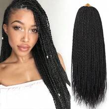 1/8 Packs Senegalese Twist Crochet Hair 14/18 Inch Crochet Hair, Small Twist Crochet Braids Hair Hot Water Setting, Pre-Looped Crochet Braiding Hair