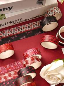 6 Rolls/18 Rolls, Retro Romantic Valentine's Day Washi Tape Set, Love And Love Pattern Design Creative Sticker Rolls, Suitable For Scrapbook Decoration Holiday Card Decoration Card Making - Handbook Gifts For Friends Back To School