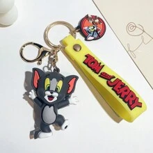 TOM AND JERRY. 2024 Popular Nova Série de Filmes de Animação Chaveiro Bonito Modelo de Ação Pingente Carro Pingente Decoração Presente Presentes de Inverno para Mulheres