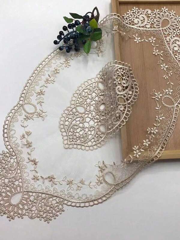 1 pieza Camino de mesa para acampada al aire libre, manteles de encaje para comidas, accesorios, decoraciones de tela