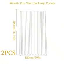 1/2 Piece White Chiffon Backdrop Curtain, Suitable For Parties And Weddings, Transparent Background Curtain, Can Be Used For Bridal Shower, Birthday Party, Photography Decor, Christmas Decoration - White - View 10